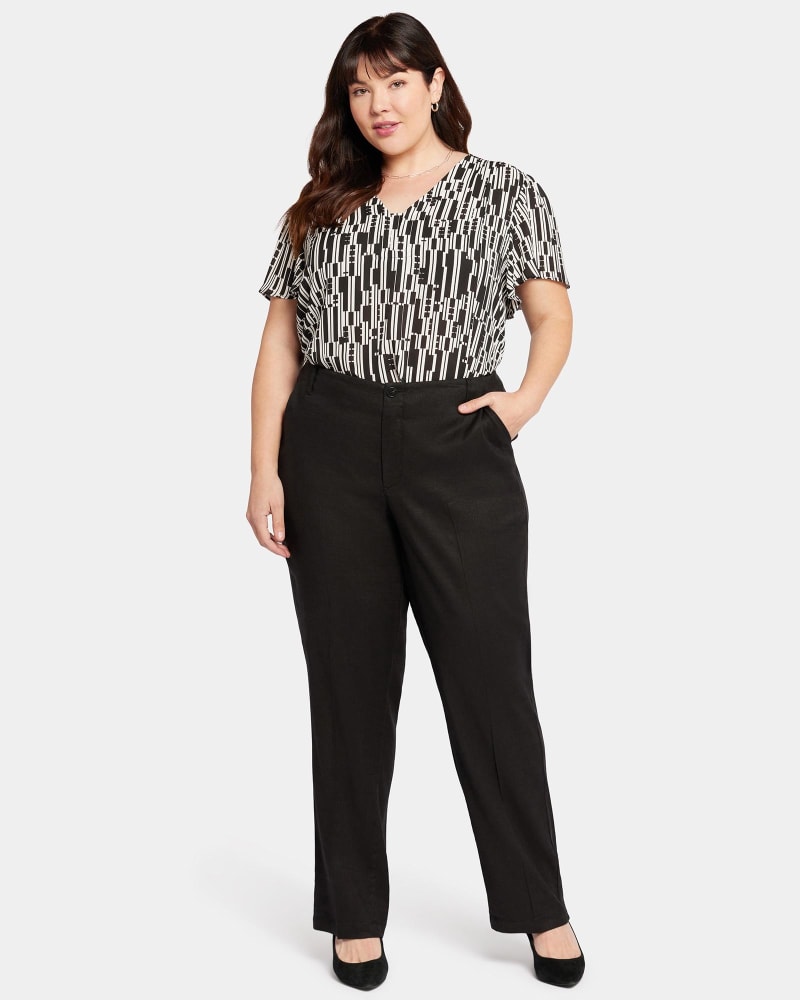 Front of a model wearing a size 22W MARILYN TROUSER in Black by NYDJ. | dia_product_style_image_id:348323